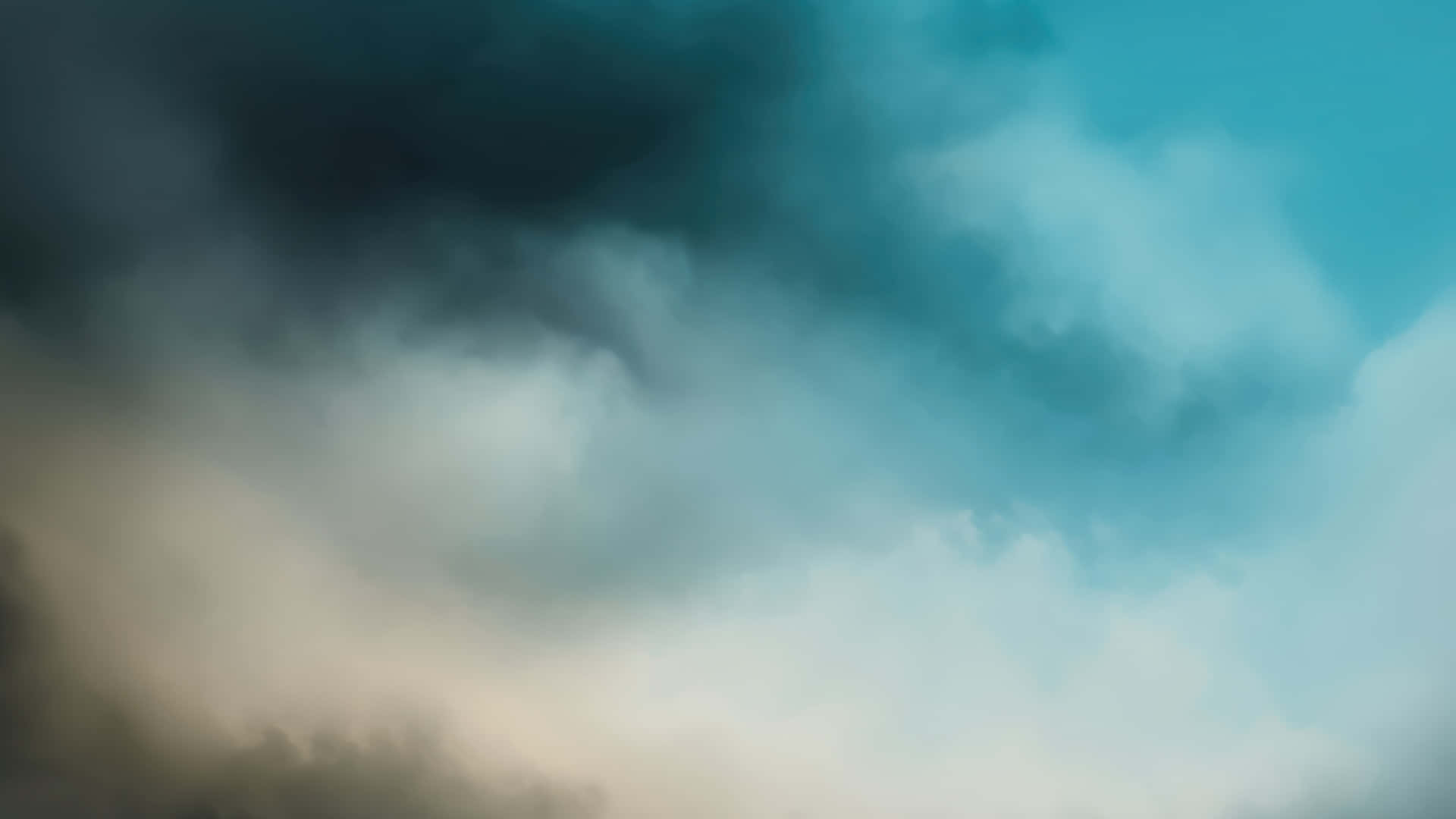 macOS Tahoe, dark teal, gray clouds, Full HD Desktop Wallpaper