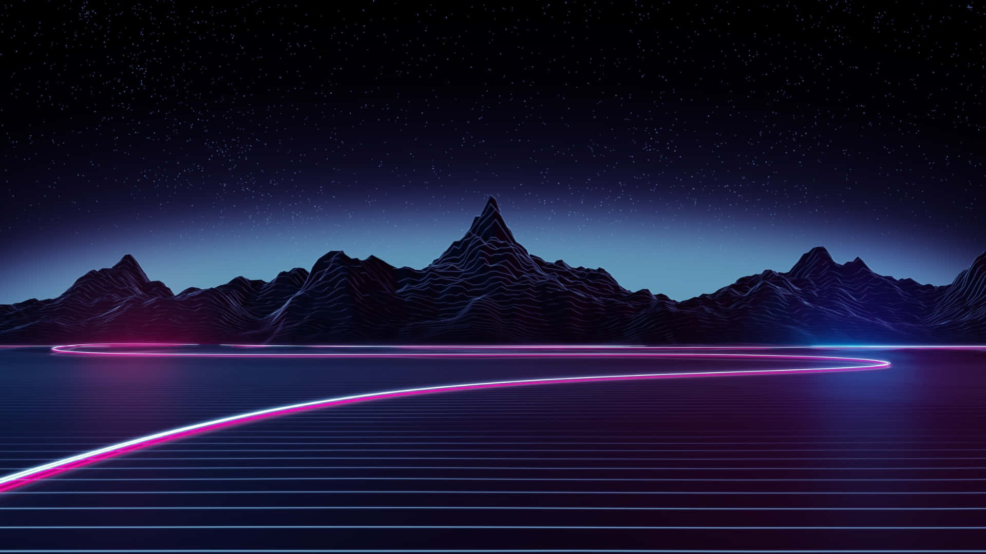 macOS Tahoe, neon pink, neon blue, Full HD Desktop Wallpaper