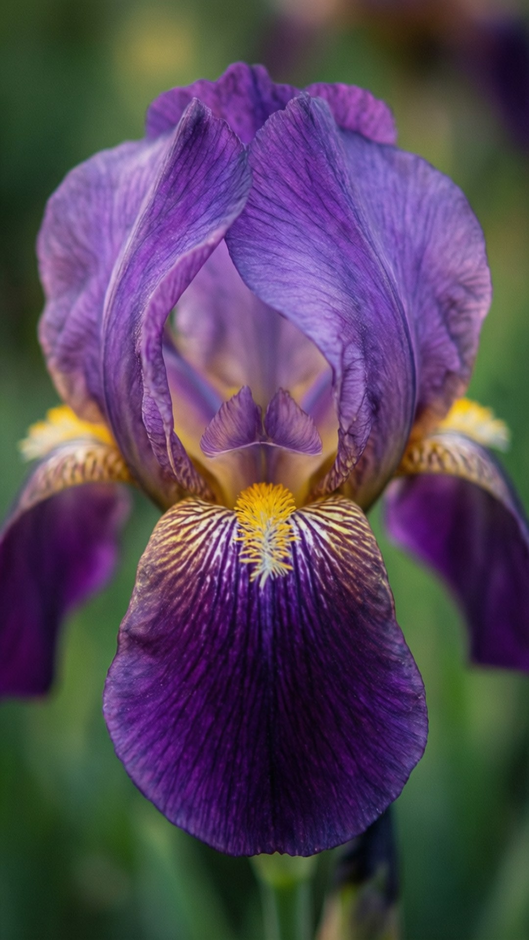 iris, purple, yellow center, Full HD Phone Wallpaper