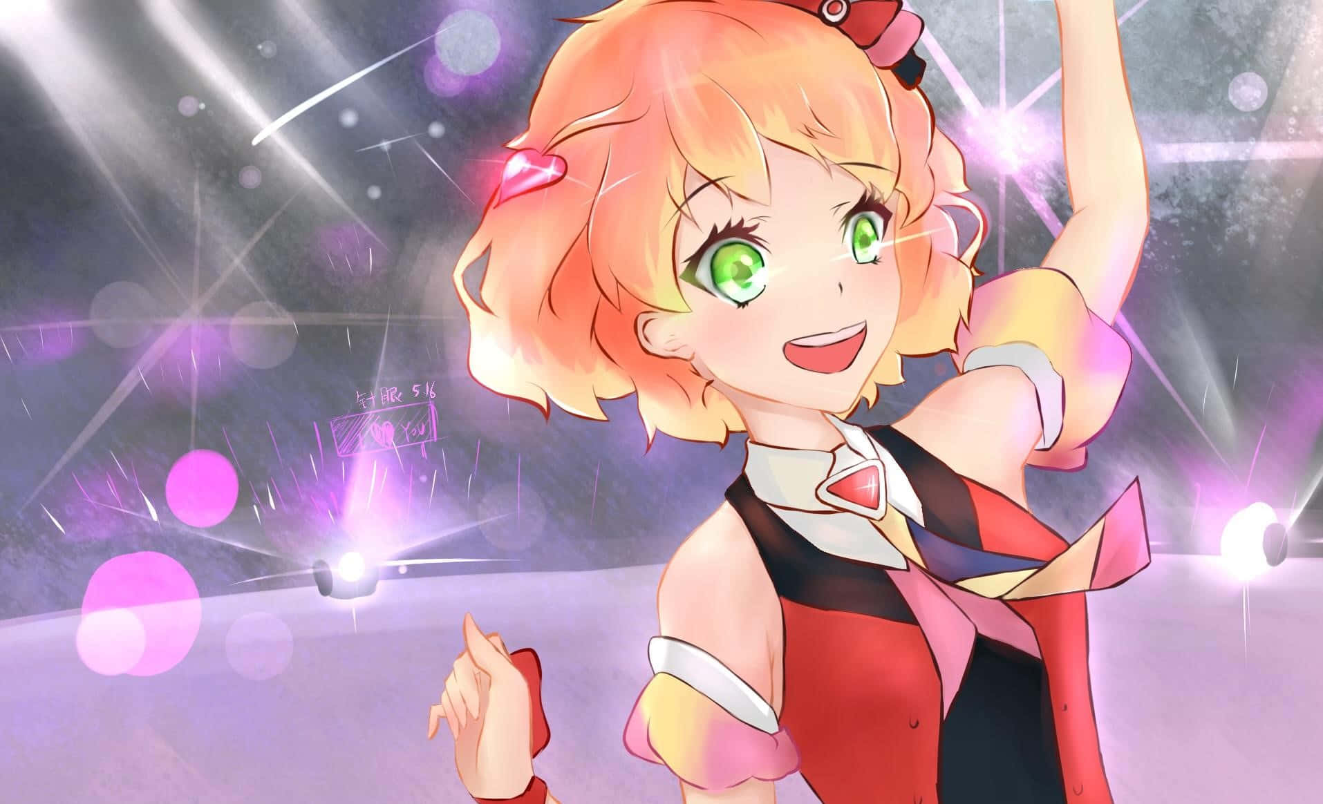 Macross Delta, orange hair, green eyes, HD Desktop Wallpaper