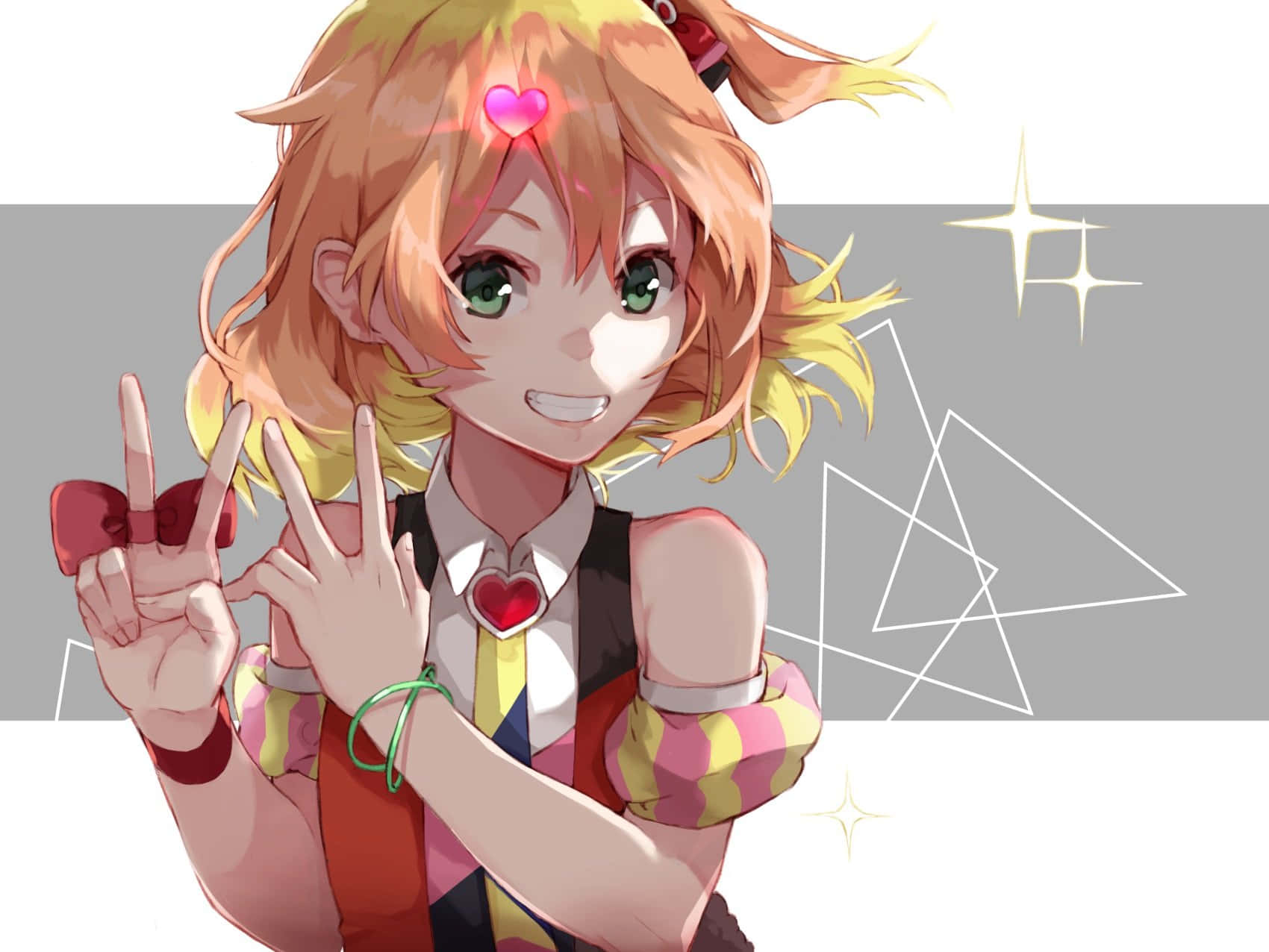 Macross Delta, orange hair, green eyes, HD Desktop Wallpaper