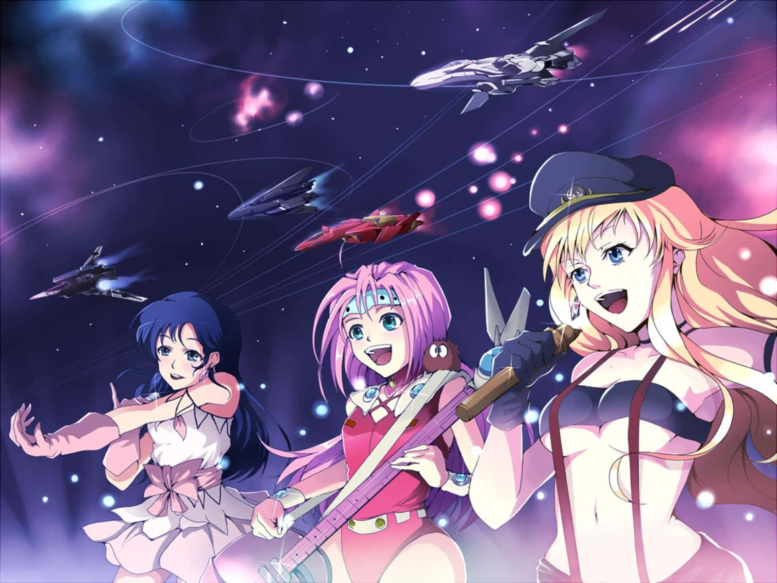 Macross Delta, anime girls, space, HD Desktop Wallpaper