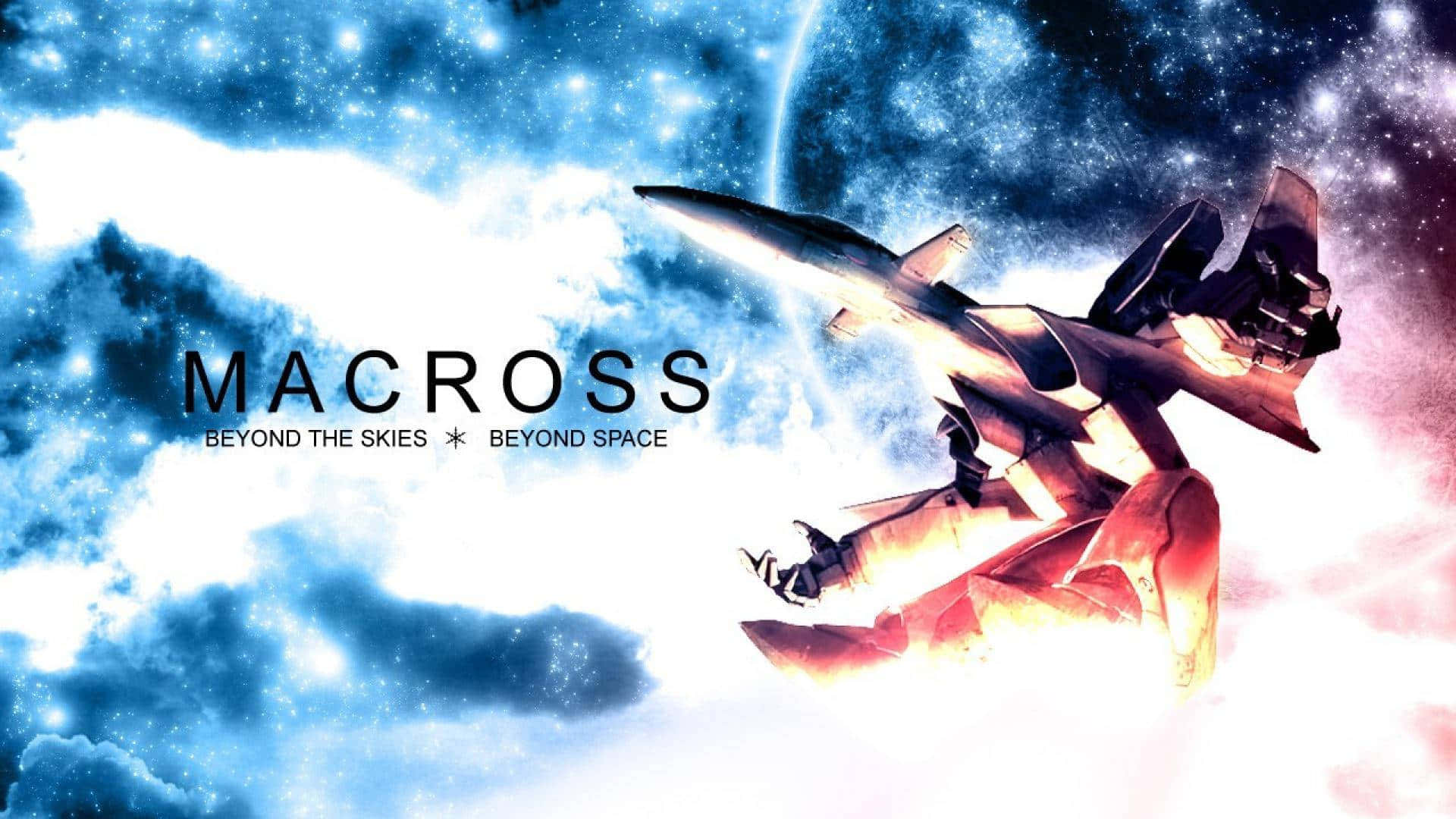 Macross Delta, futuristic fighter jet, cosmic sky, Full HD Desktop Wallpaper