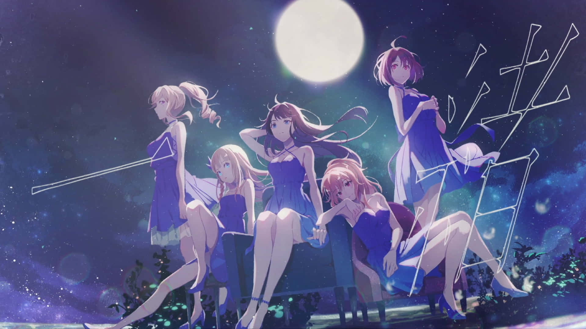 Macross Delta, anime series, five anime girls, Full HD Desktop Wallpaper