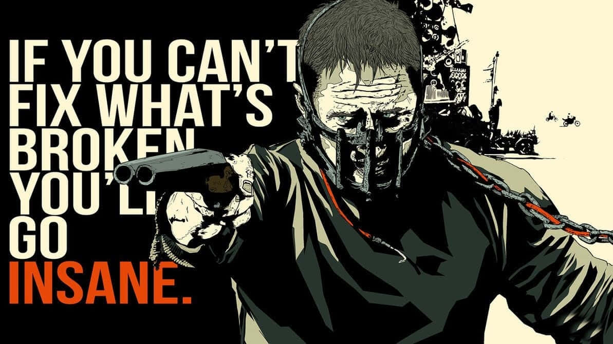 Mad Max, chain mask, pistol, SD Desktop Wallpaper
