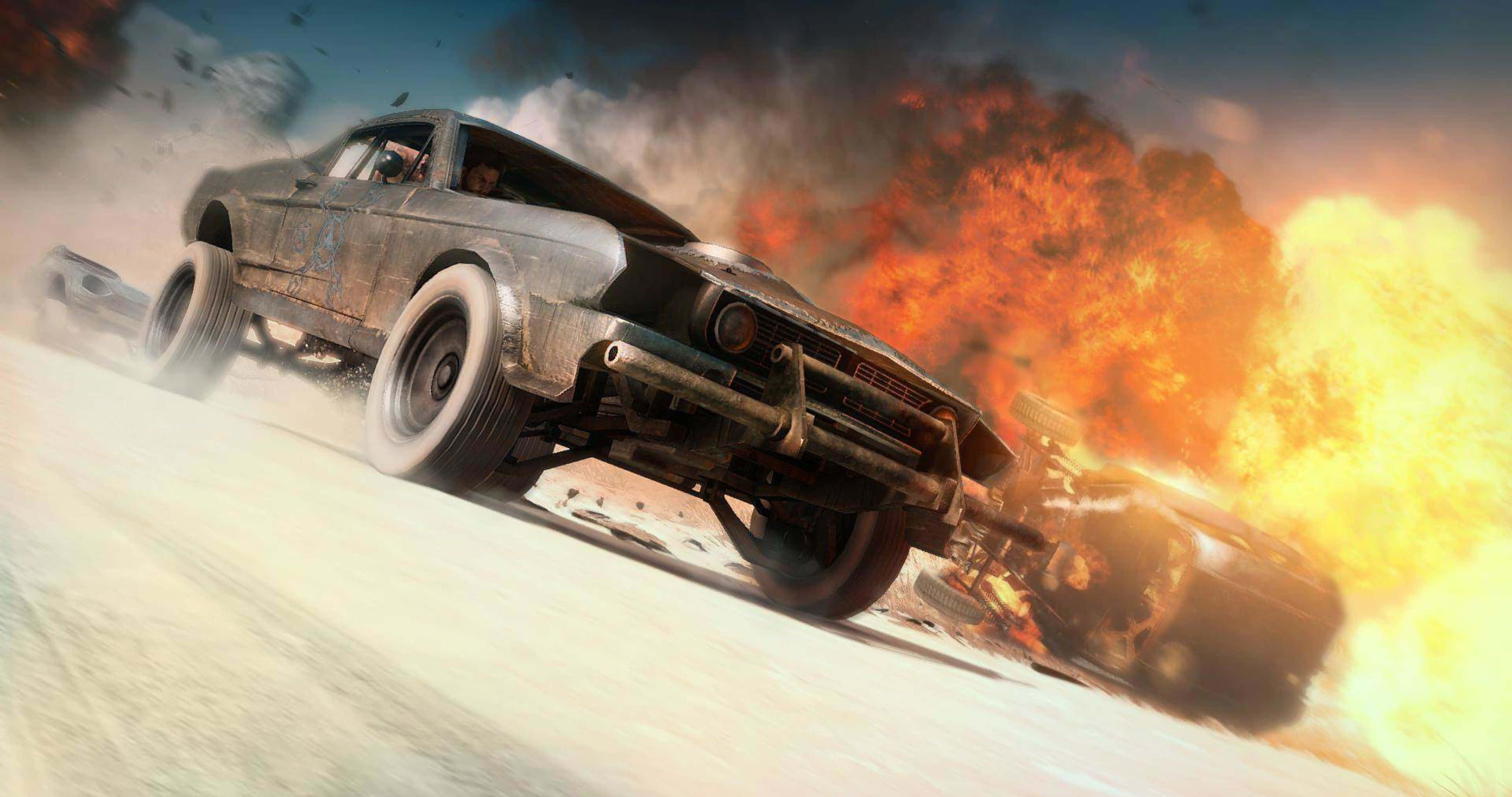 Mad Max Fury Road, car chase, desert, 4K Desktop Wallpaper