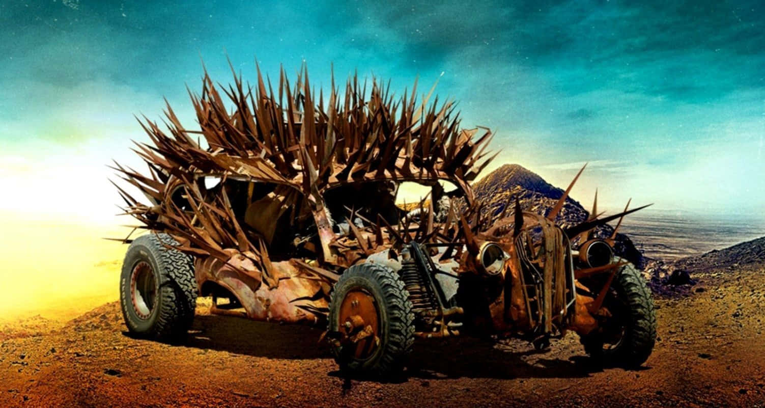 Mad Max: Fury Road, spiked armored vehicle, barren desert landscape, HD Desktop Wallpaper