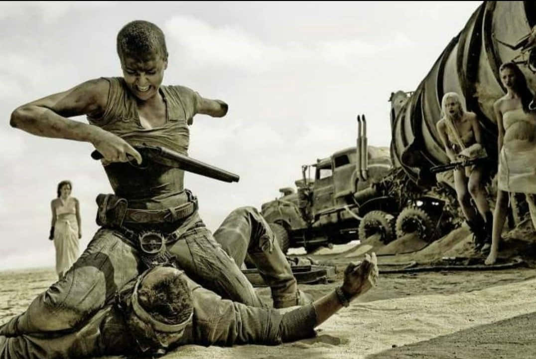 Mad Max Fury Road, desert combat scene, gritty desert warrior, SD Desktop Wallpaper