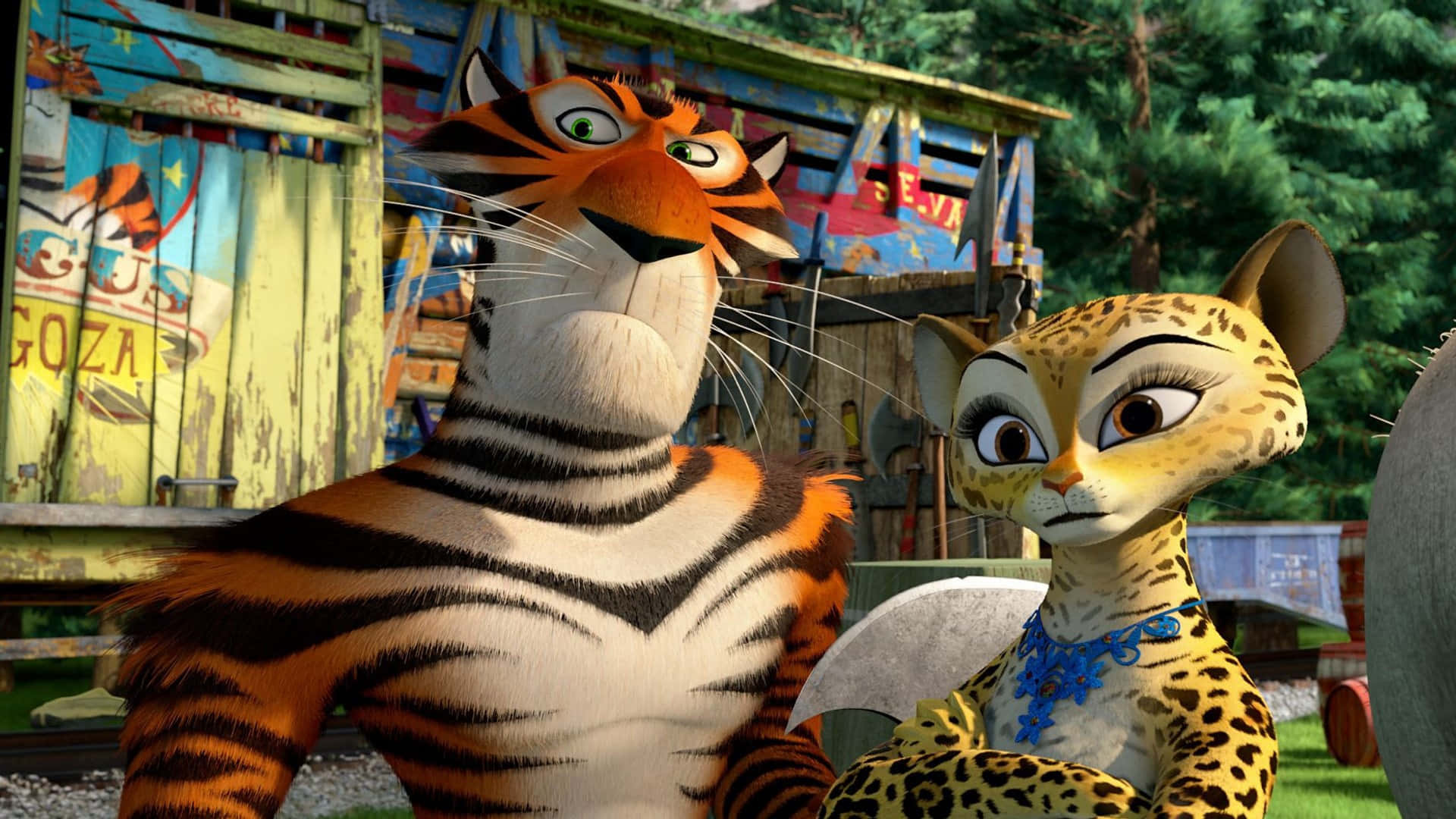 Madagascar 3 Europes Most Wanted, tiger, cheetah, Full HD Desktop Wallpaper