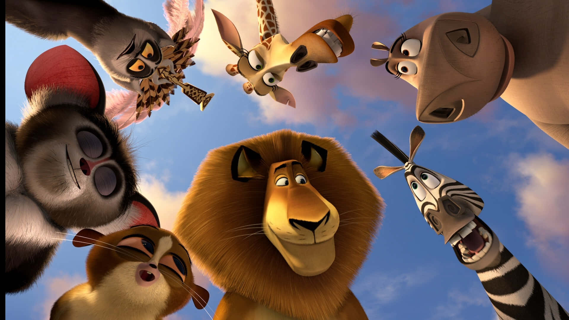 Madagascar, lion, giraffe, Full HD Desktop Wallpaper