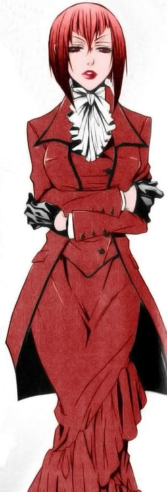 Madam Red, red hair, dramatic red coat, SD Phone Wallpaper