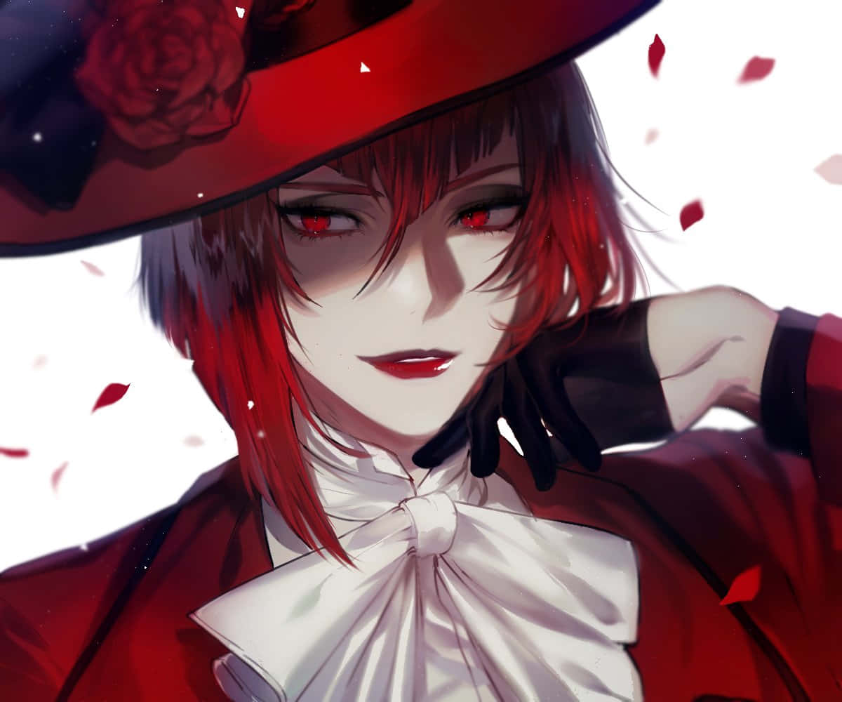 Madam Red, red hat, rose, SD Desktop Wallpaper