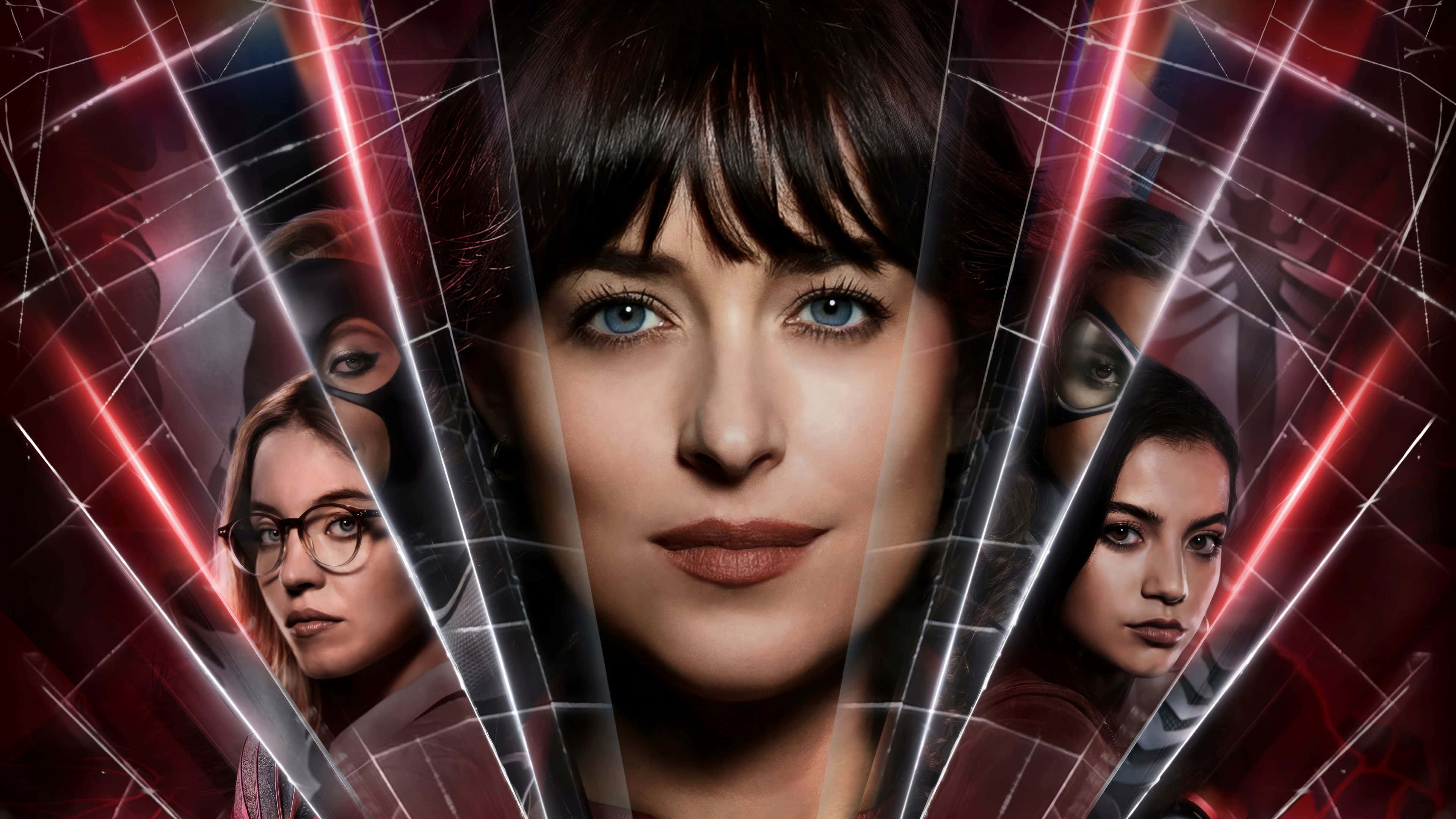 Madame Web, blue eyes, dark hair, 4K Desktop Wallpaper