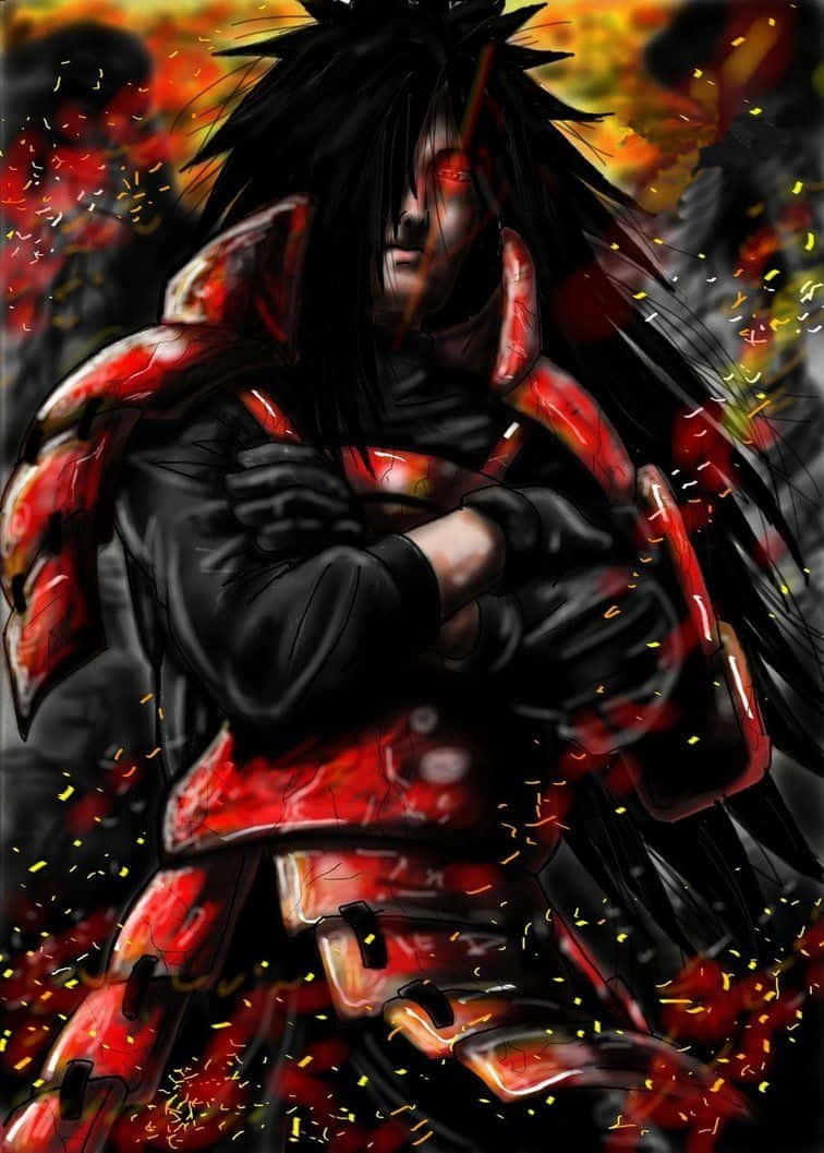 Madara iPhone, anime warrior, red eyes, SD Phone Wallpaper