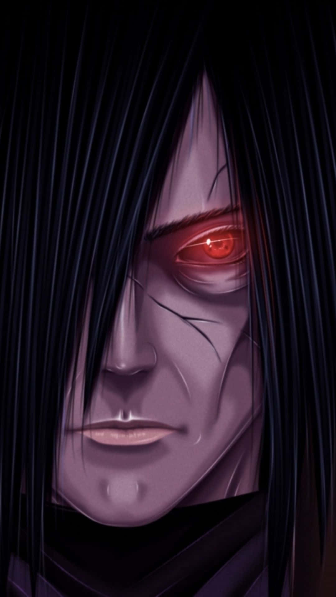 Madara iPhone, glowing red eyes, dark hair, Full HD Phone Wallpaper