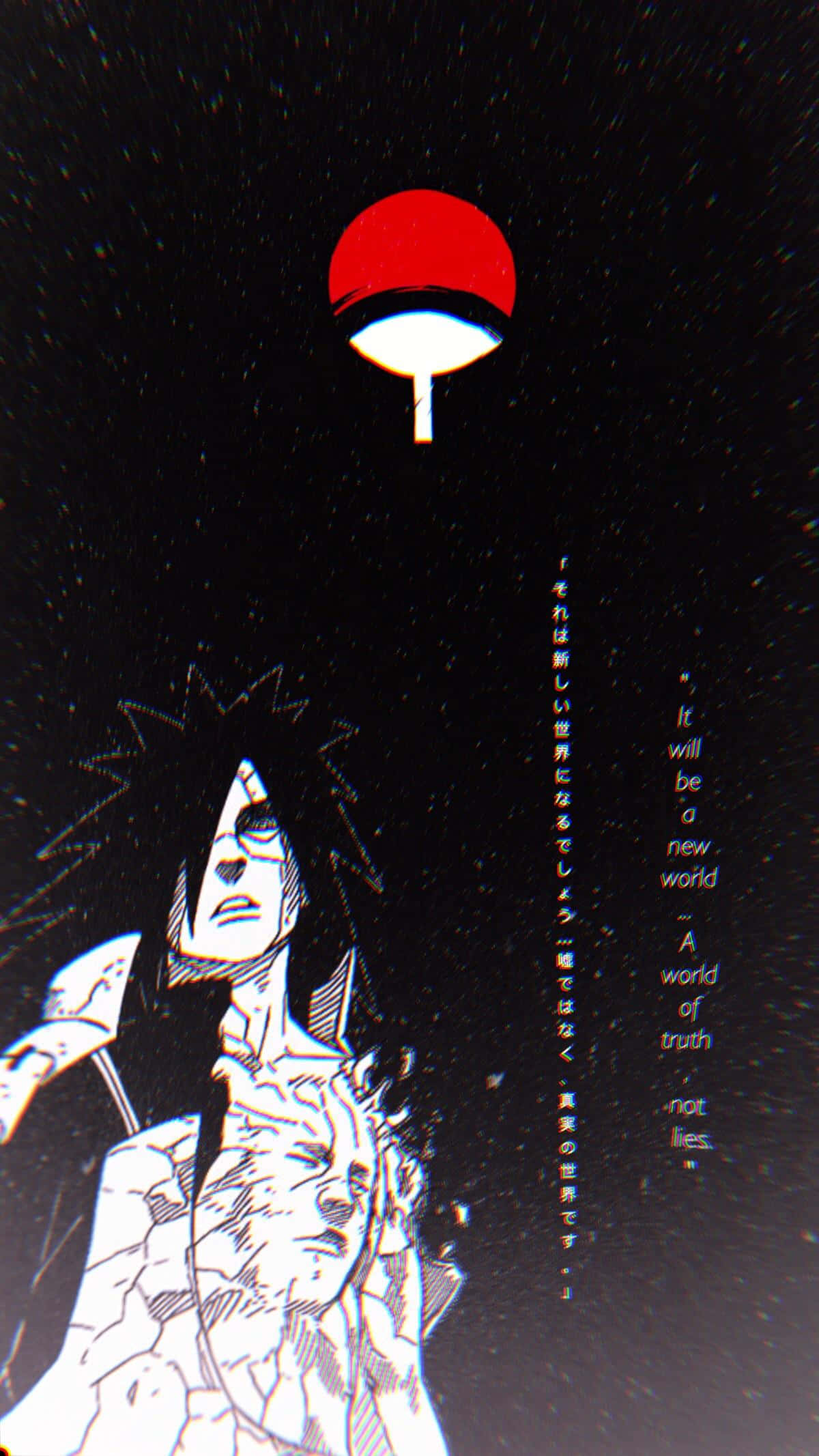 Madara iPhone, red and white moon, starry black sky, Full HD Phone Wallpaper