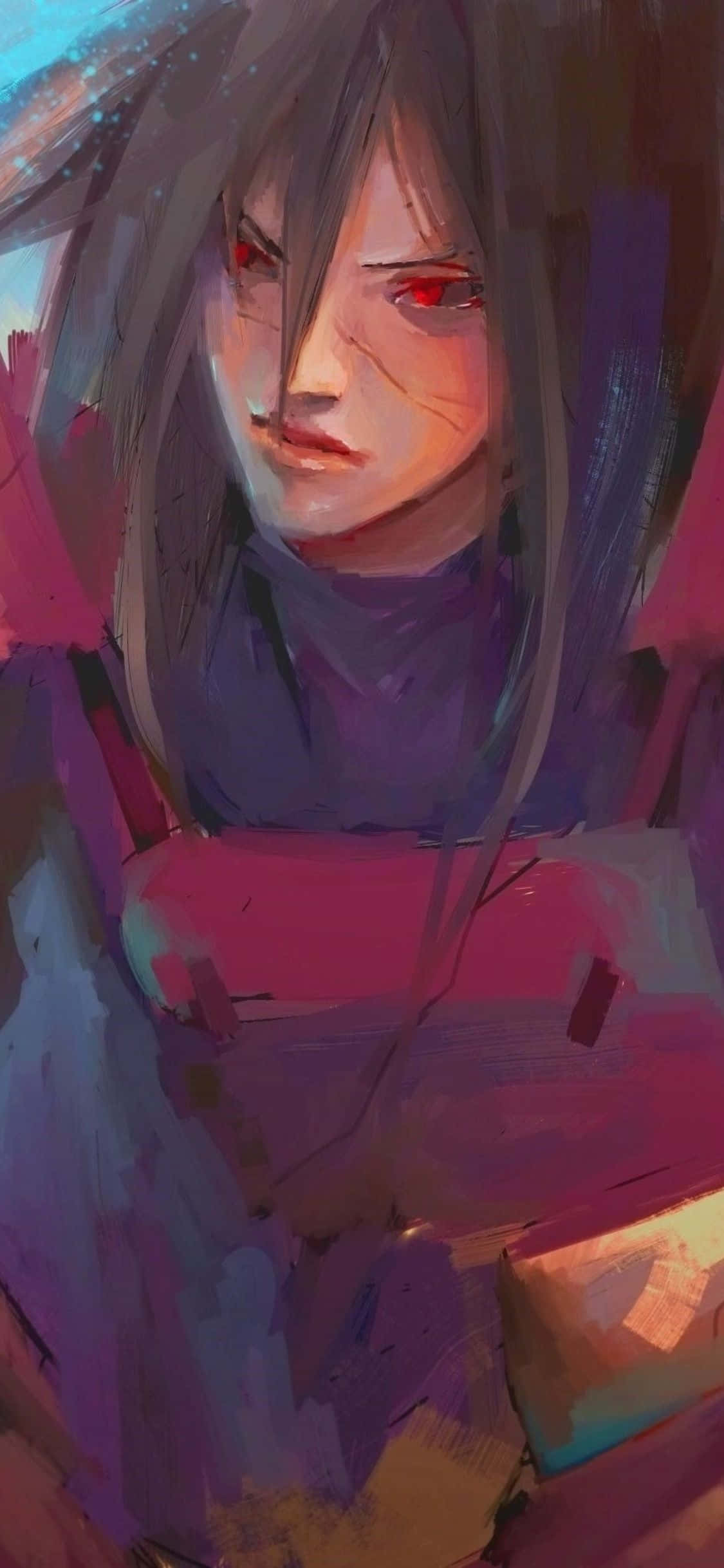 Madara iPhone, red eyes, dark hair, Full HD Phone Wallpaper