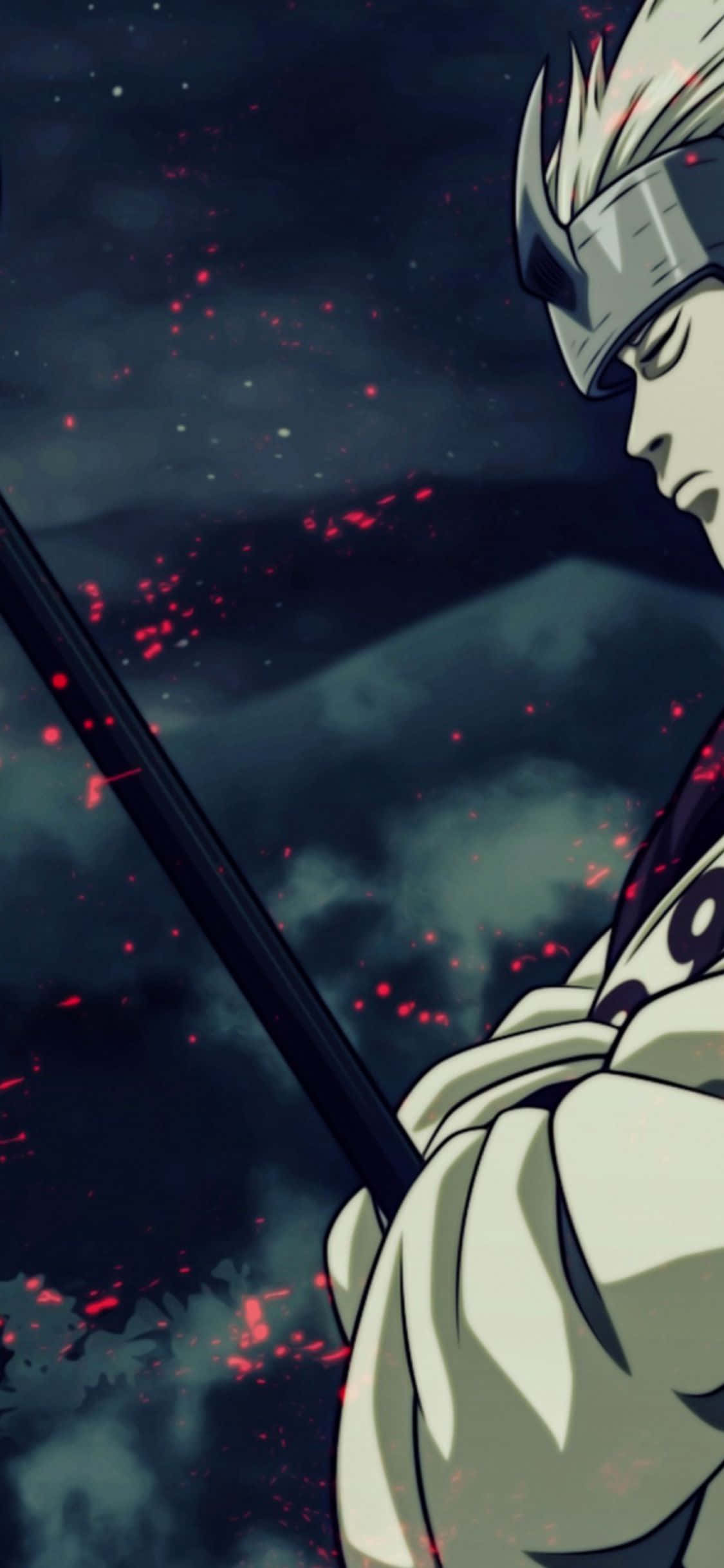 Madara iPhone, anime warrior, white hair, Full HD Phone Wallpaper