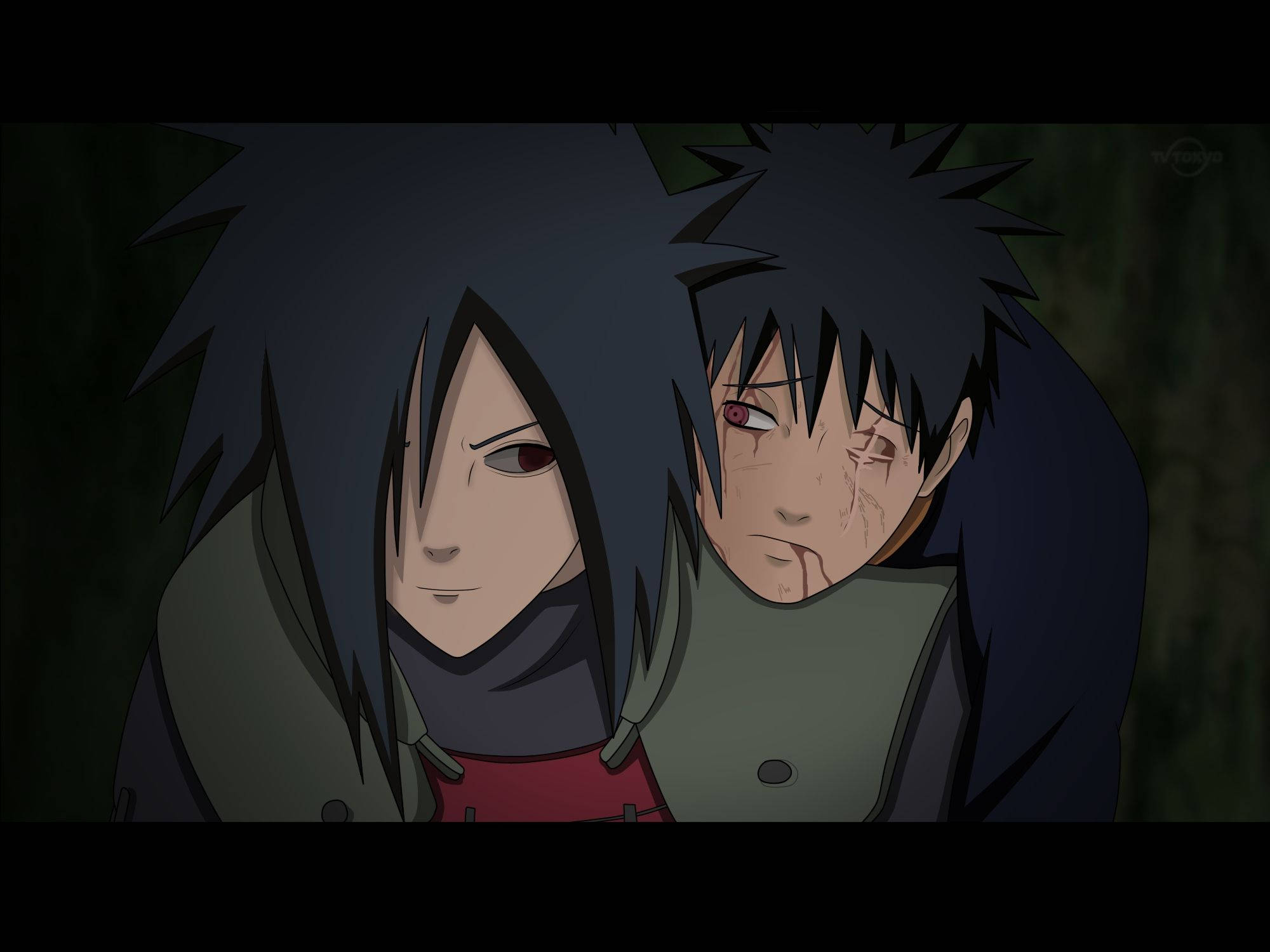 Madara Uchiha, spiky dark hair, red eyes, Full HD Desktop Wallpaper