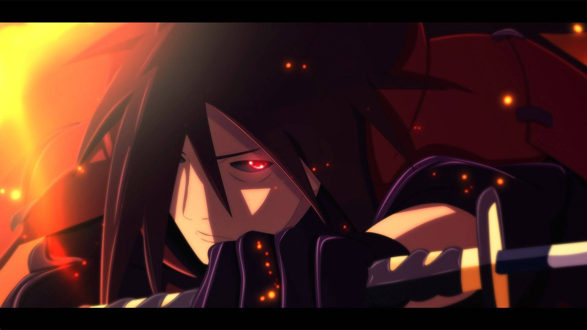 Madara Uchiha, glowing red eyes, sword, Full HD Desktop Wallpaper