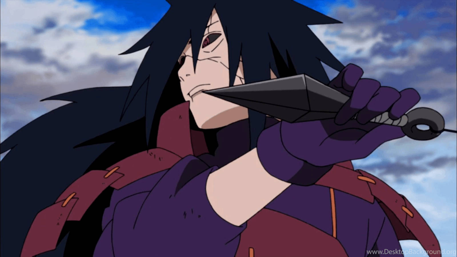 Madara Uchiha, kunai, dark hair, HD Desktop Wallpaper