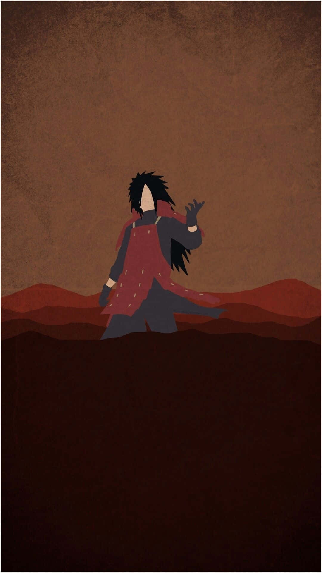 Madara Uchiha, spiky black hair, red-hued hill, Full HD Phone Wallpaper