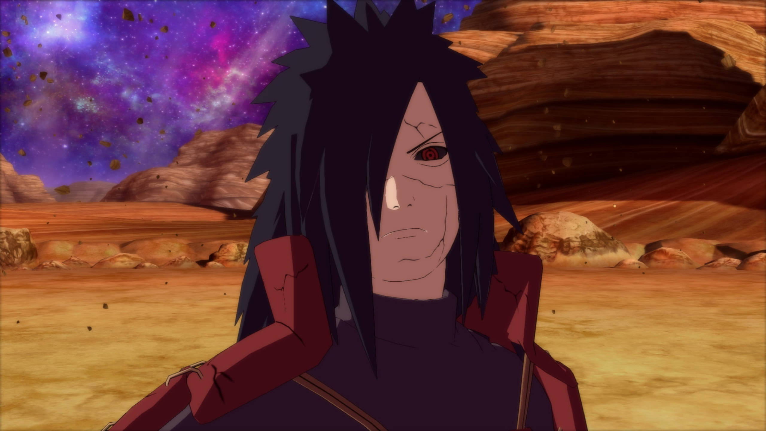 Madara, spiky black hair, red eye, 2K Desktop Wallpaper