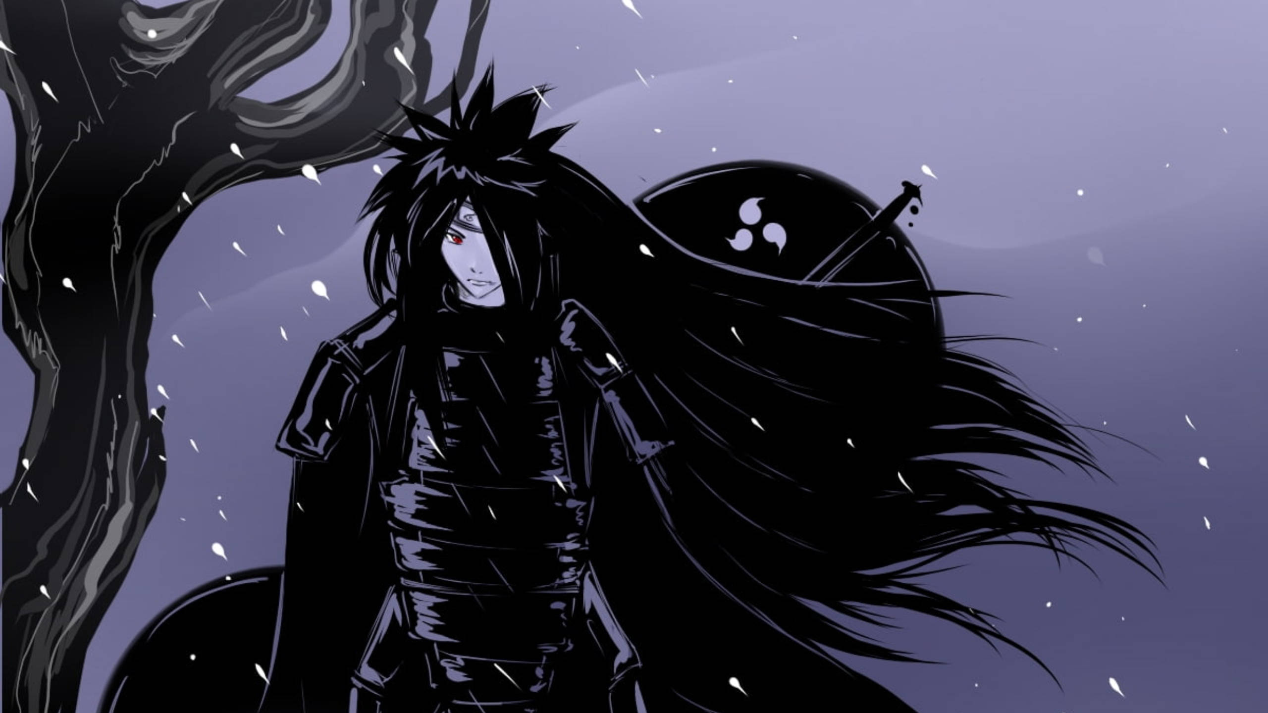 Madara, winter, twisted tree, 2K Desktop Wallpaper