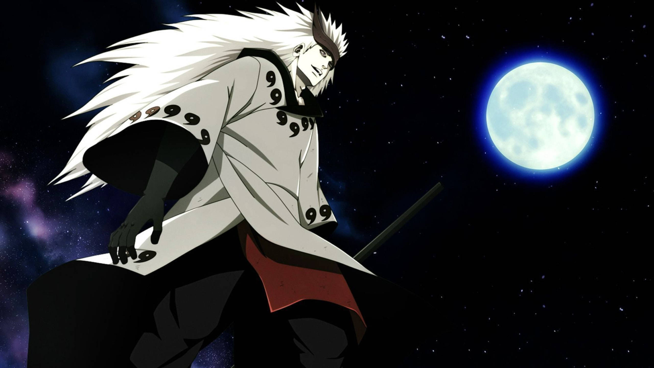 Madara, full moon, starry night sky, 2K Desktop Wallpaper