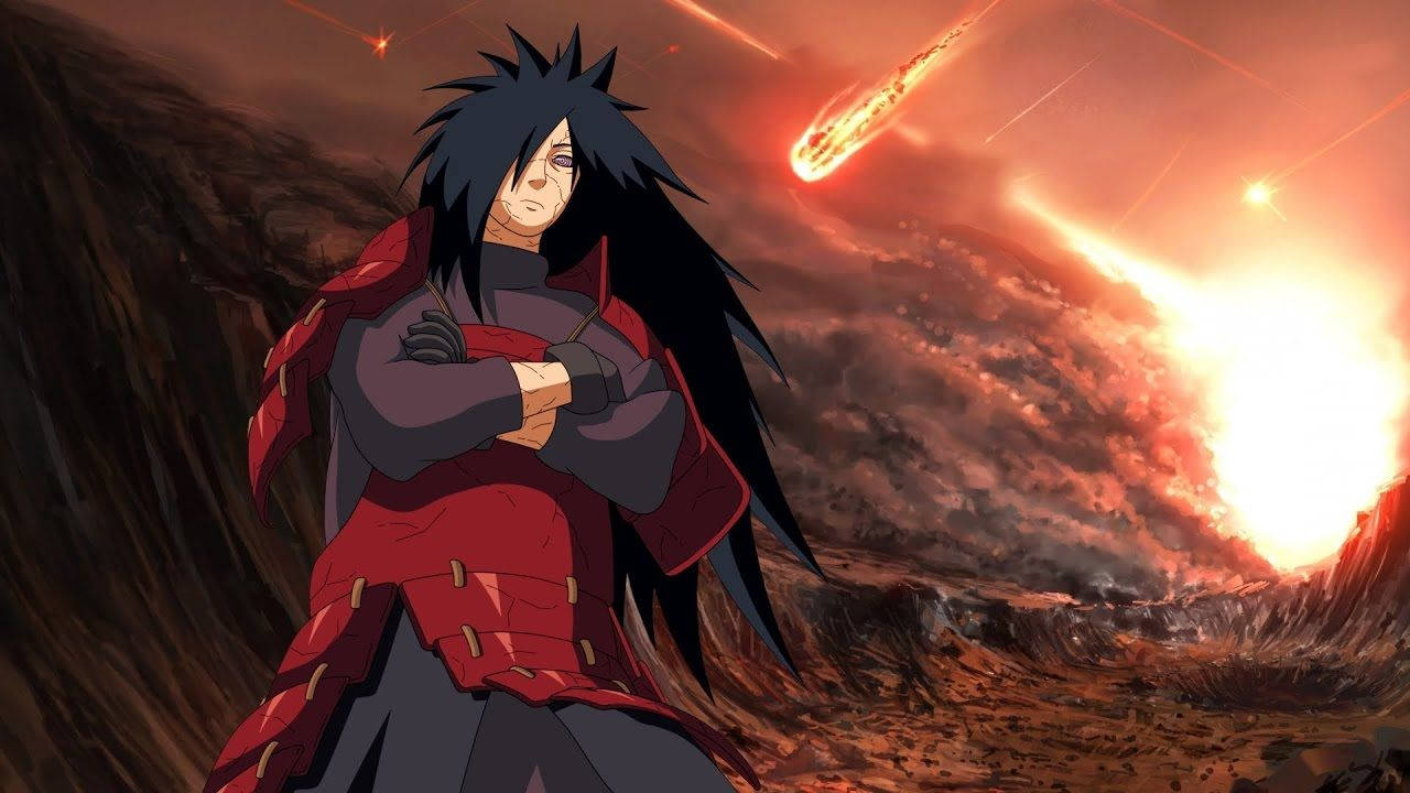 Madara, battlefield, fiery apocalyptic sky, HD Desktop Wallpaper