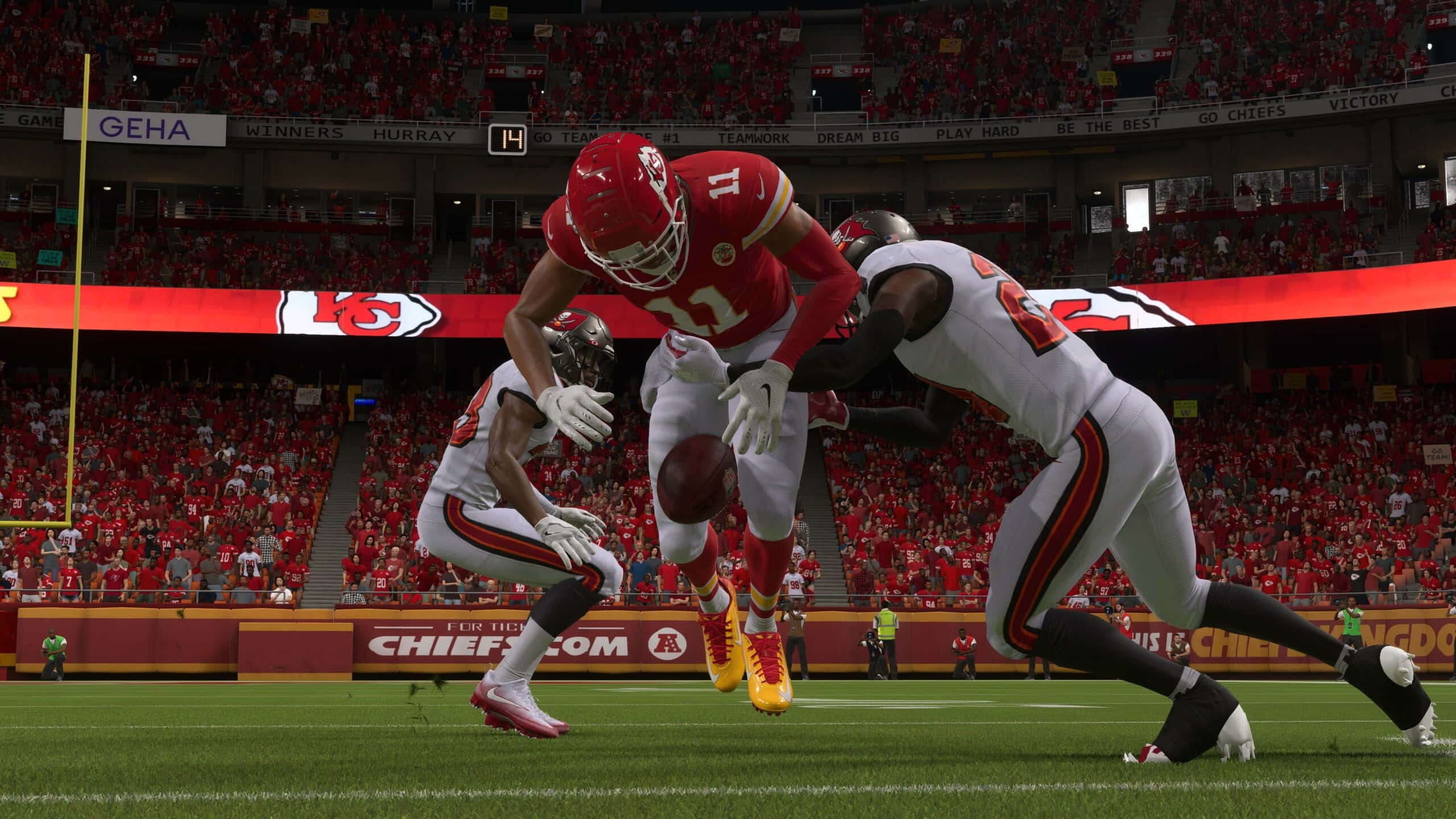 Madden NFL 22, football player, red, 2K Desktop Wallpaper