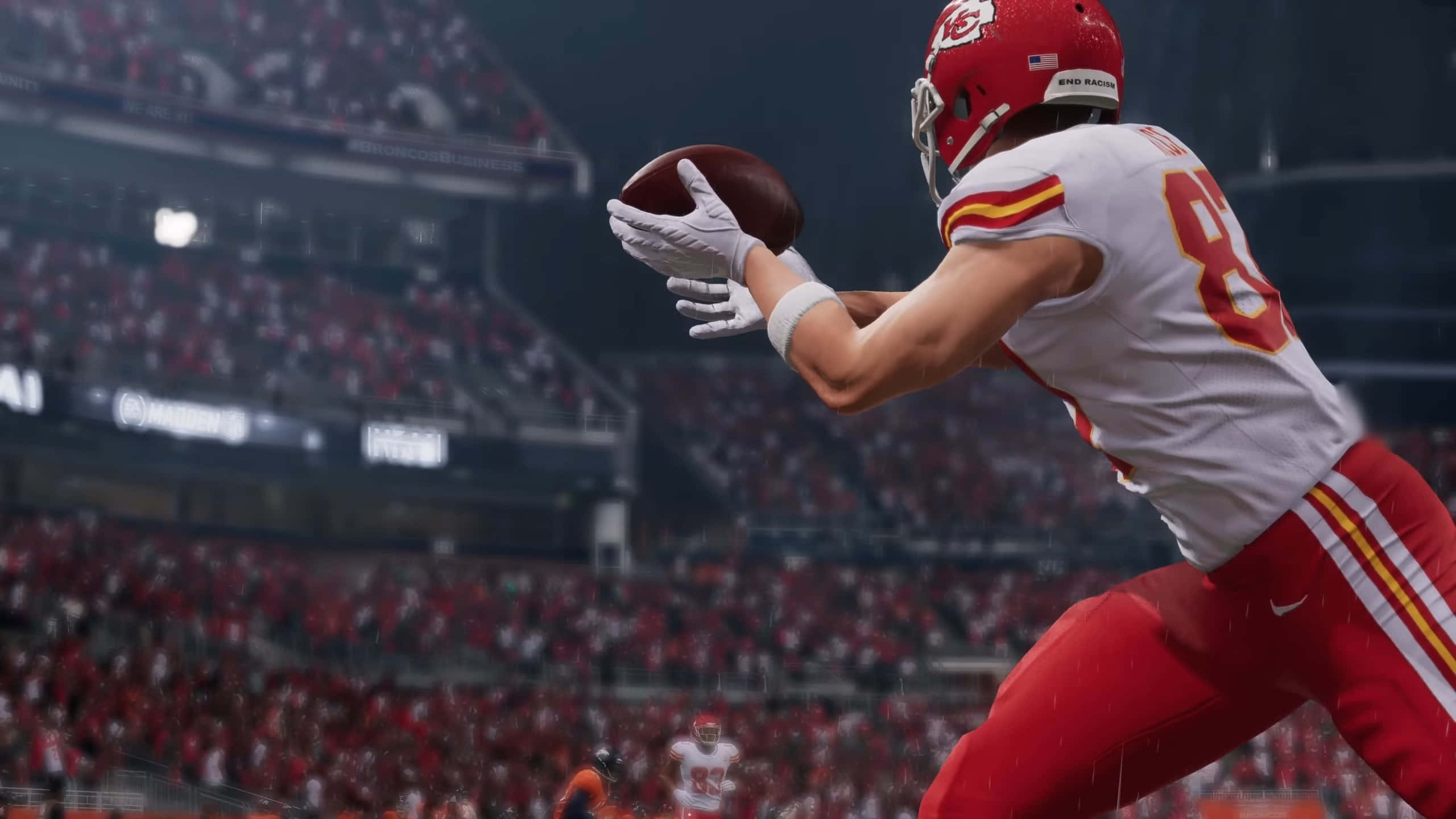 Madden NFL 22, red and white uniform, football player, 2K Desktop Wallpaper