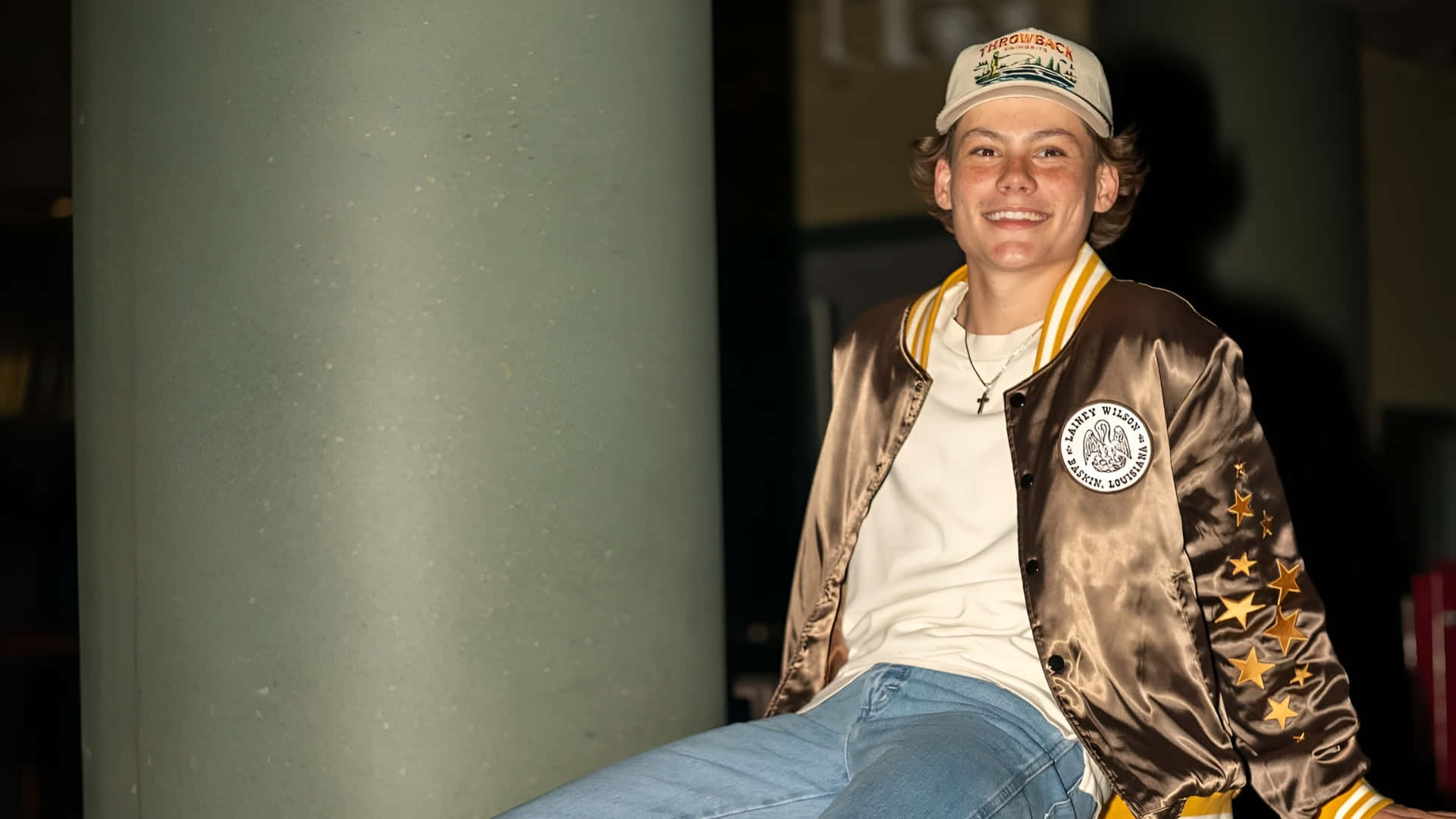 Maddox Batson, gold satin jacket, star patches, Full HD Desktop Wallpaper