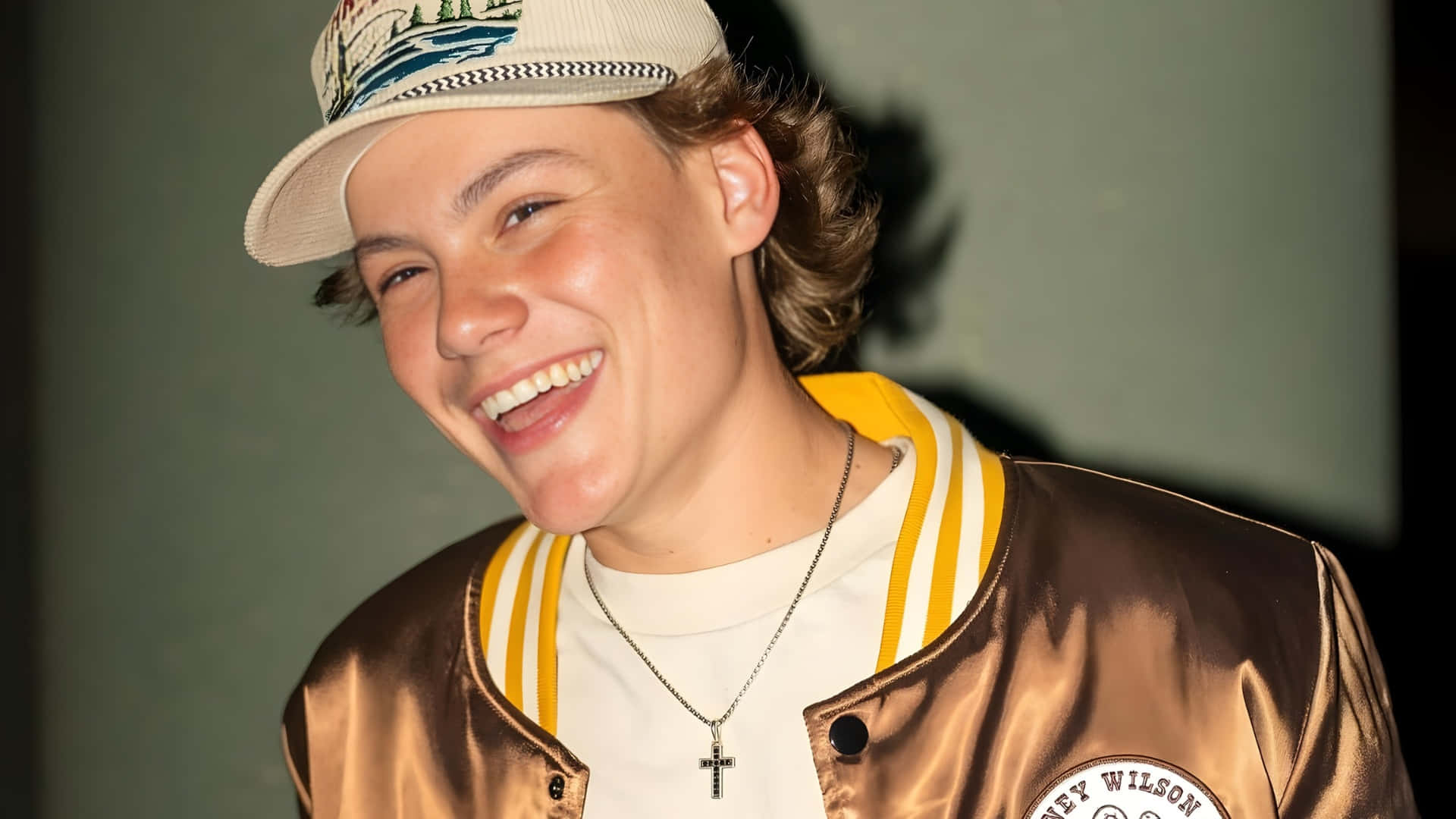 Maddox Batson, gold satin jacket, white cap, Full HD Desktop Wallpaper