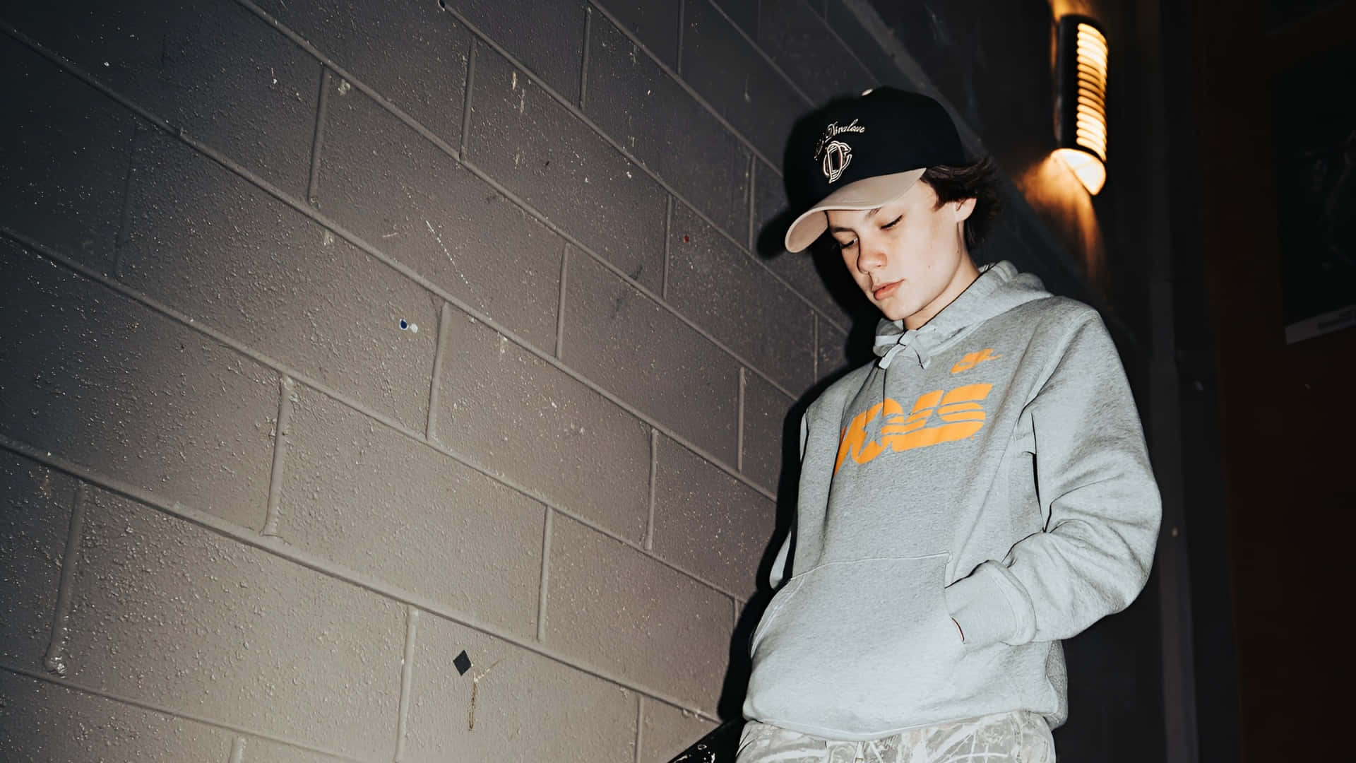 Maddox Batson, urban style, grey hoodie, Full HD Desktop Wallpaper