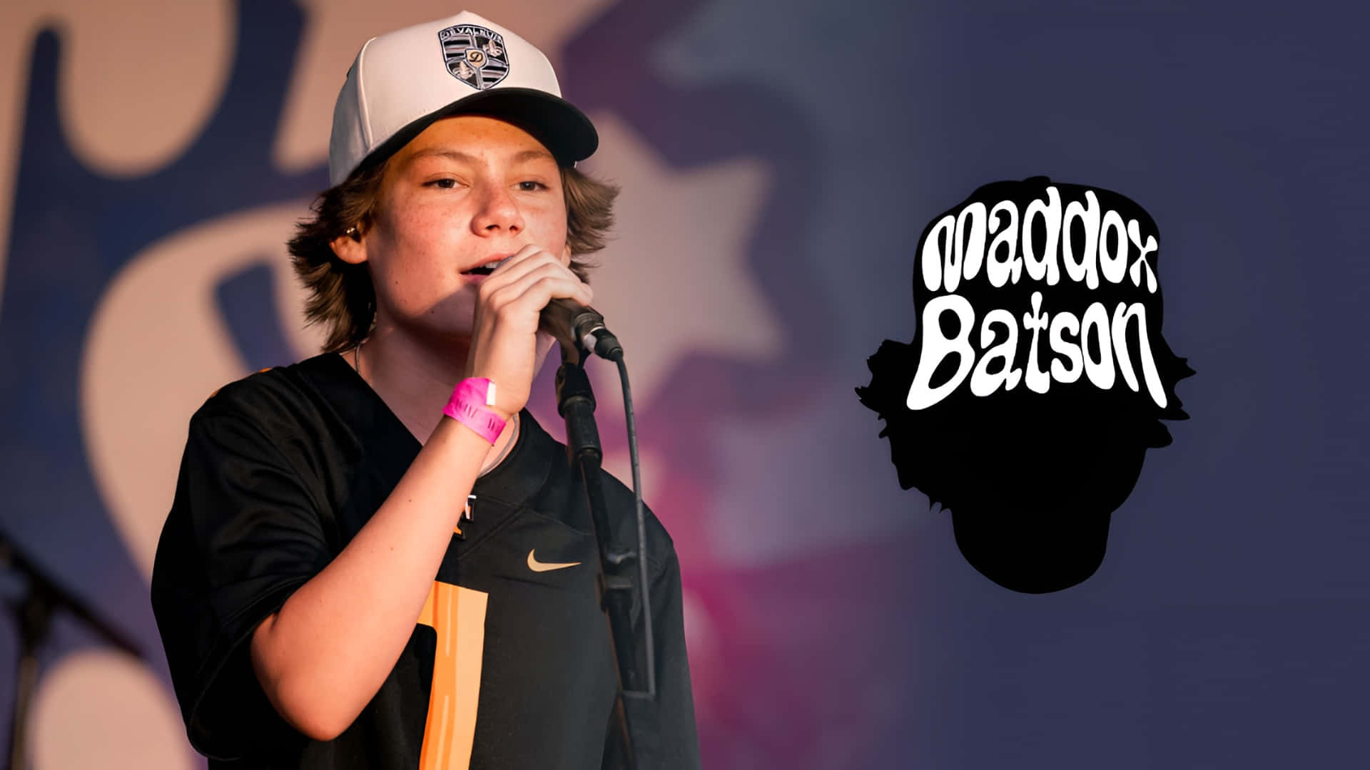 Maddox Batson, cap, microphone, Full HD Desktop Wallpaper