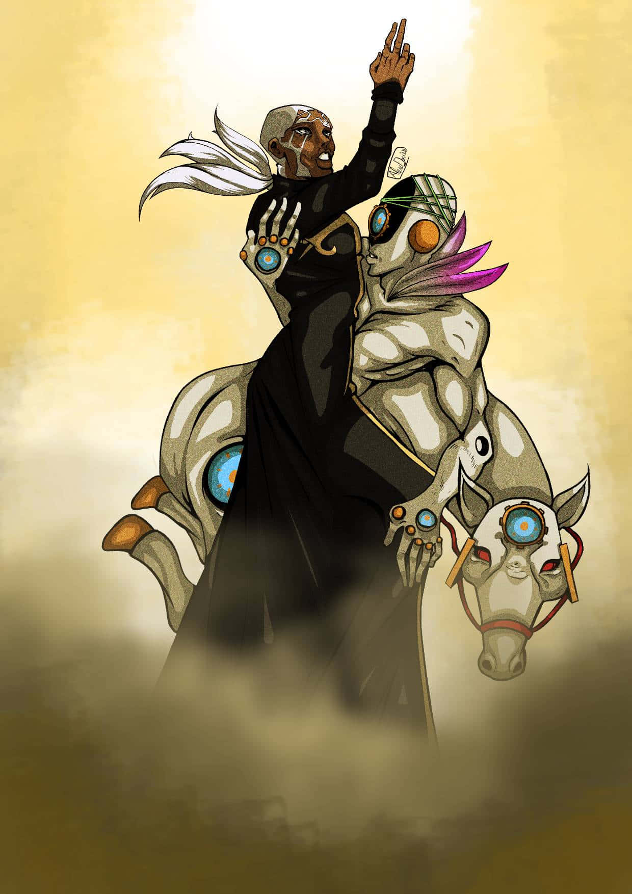 Made In Heaven, black robes, mechanical horse, HD Phone Wallpaper