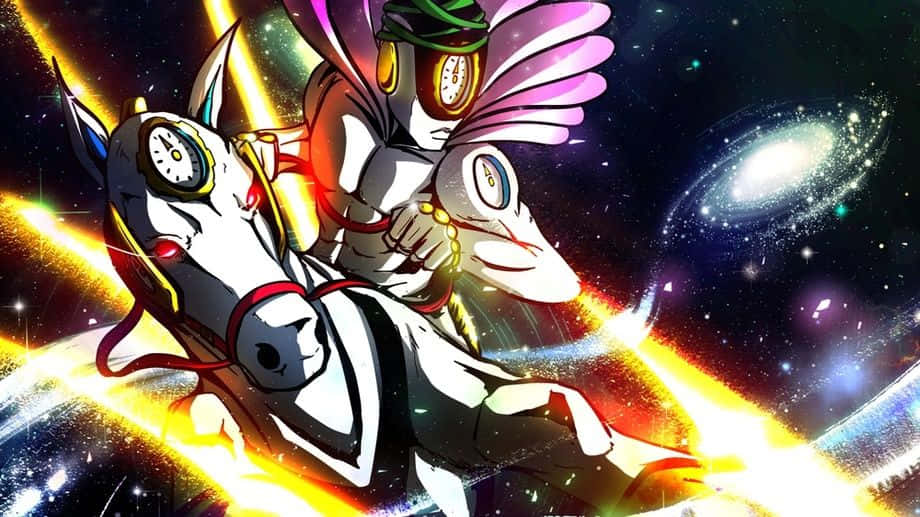 Made In Heaven, clock-themed anime rider, mechanical horse, SD Desktop Wallpaper