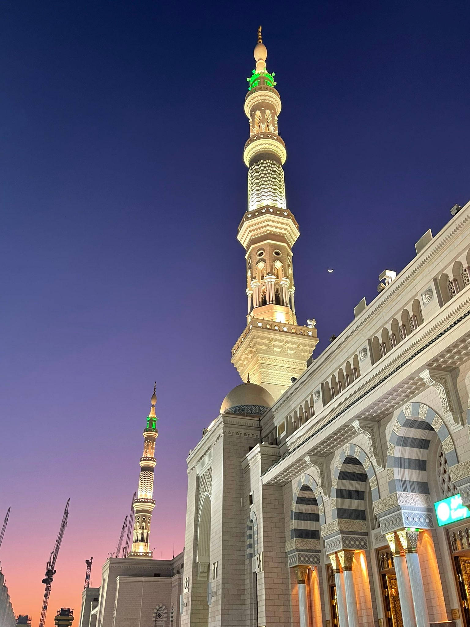 Madina Sharif, minarets, arches, Full HD Phone Wallpaper