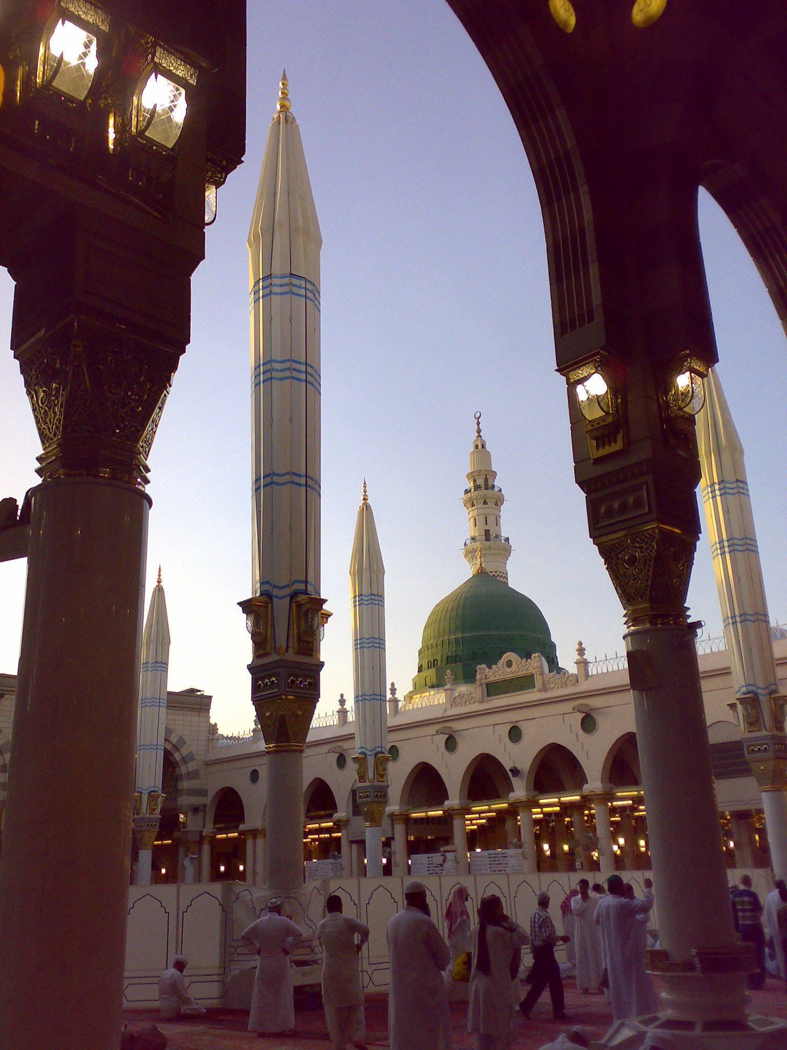 Madina Sharif, green dome, tall minarets, Full HD Phone Wallpaper