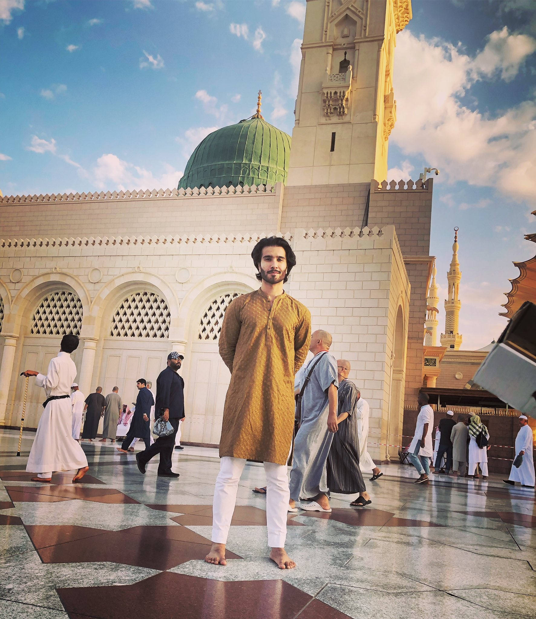 Madina Sharif, grand mosque, green dome, Full HD Phone Wallpaper