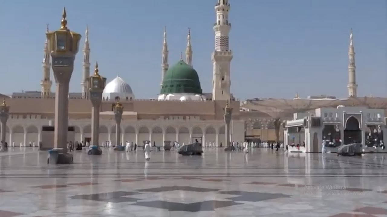 Madina Sharif, green dome, minarets, HD Desktop Wallpaper