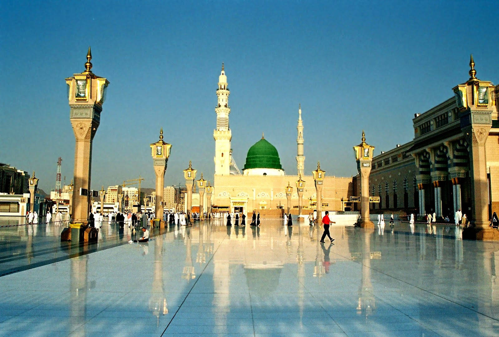 Madina Sharif, green dome, tall minarets, HD Desktop Wallpaper