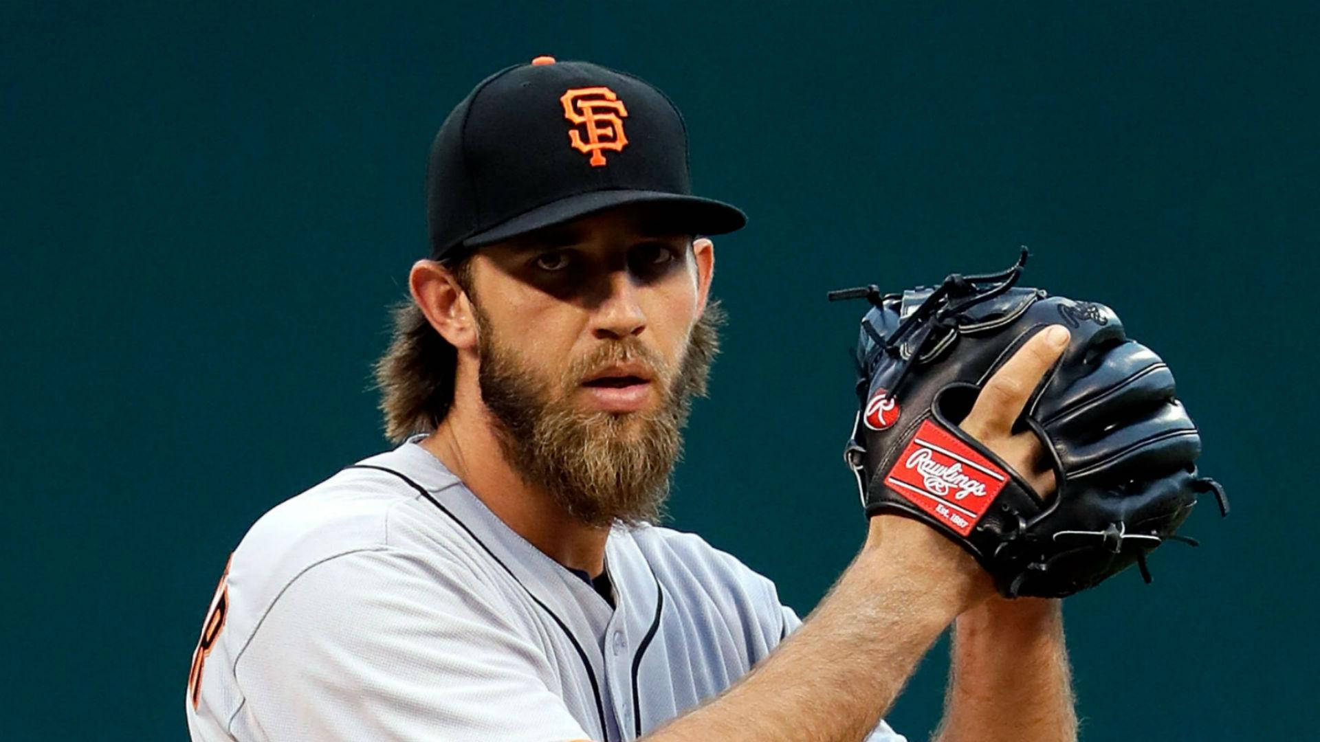 Madison Bumgarner, beard, cap, Full HD Desktop Wallpaper