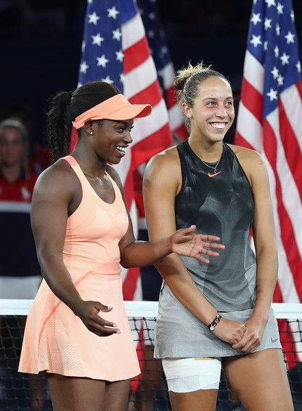 Madison Keys, American tennis players, U.S. flags, SD Phone Wallpaper