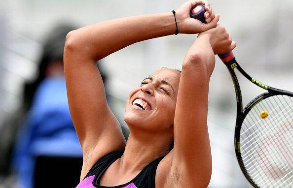Madison Keys, tennis court, racket, SD Desktop Wallpaper