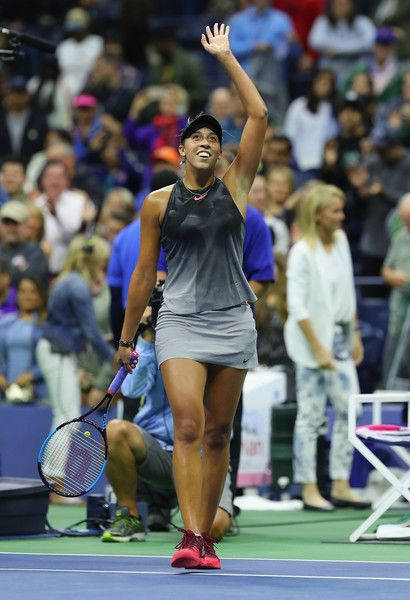 Madison Keys, tennis court, blue court, SD Phone Wallpaper