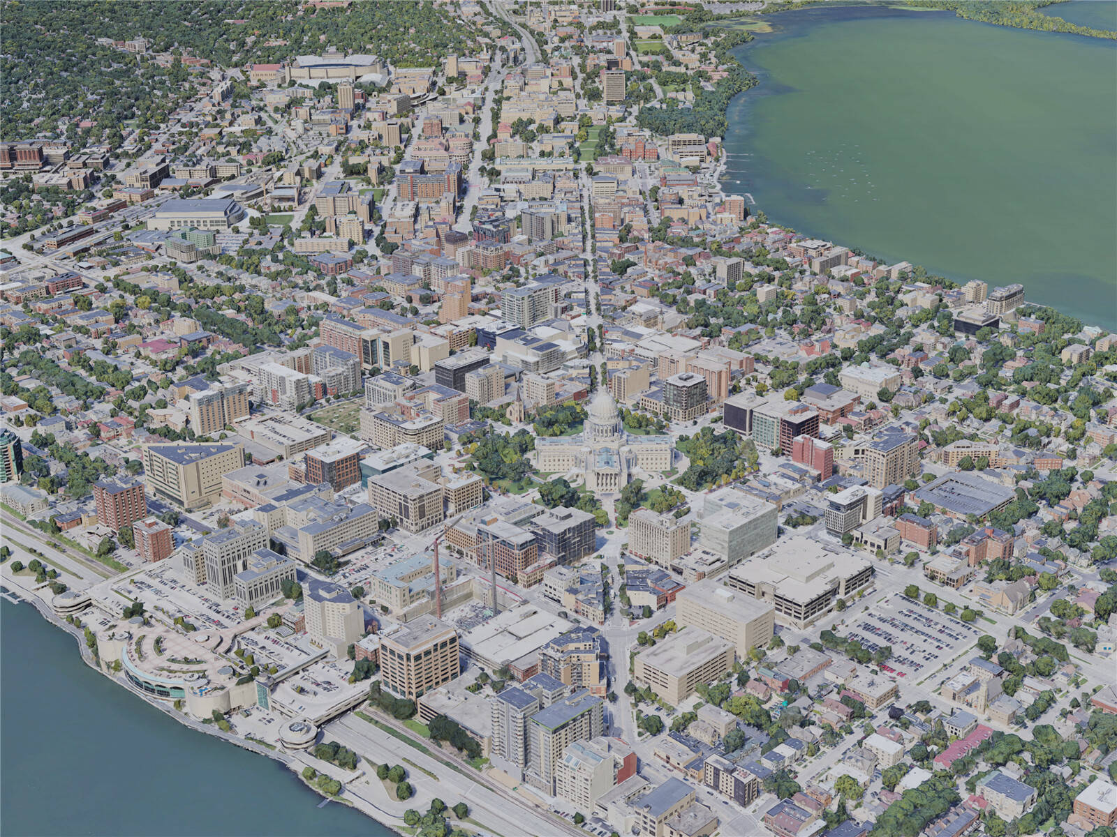 Madison, cityscape, dense buildings, HD Desktop Wallpaper