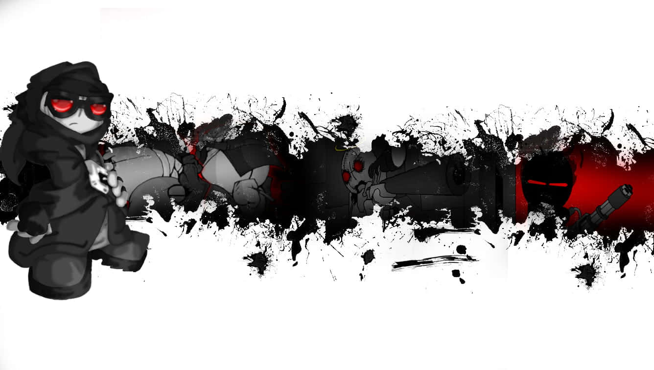 Madness Combat, red eyes, hooded cloak, HD Desktop Wallpaper