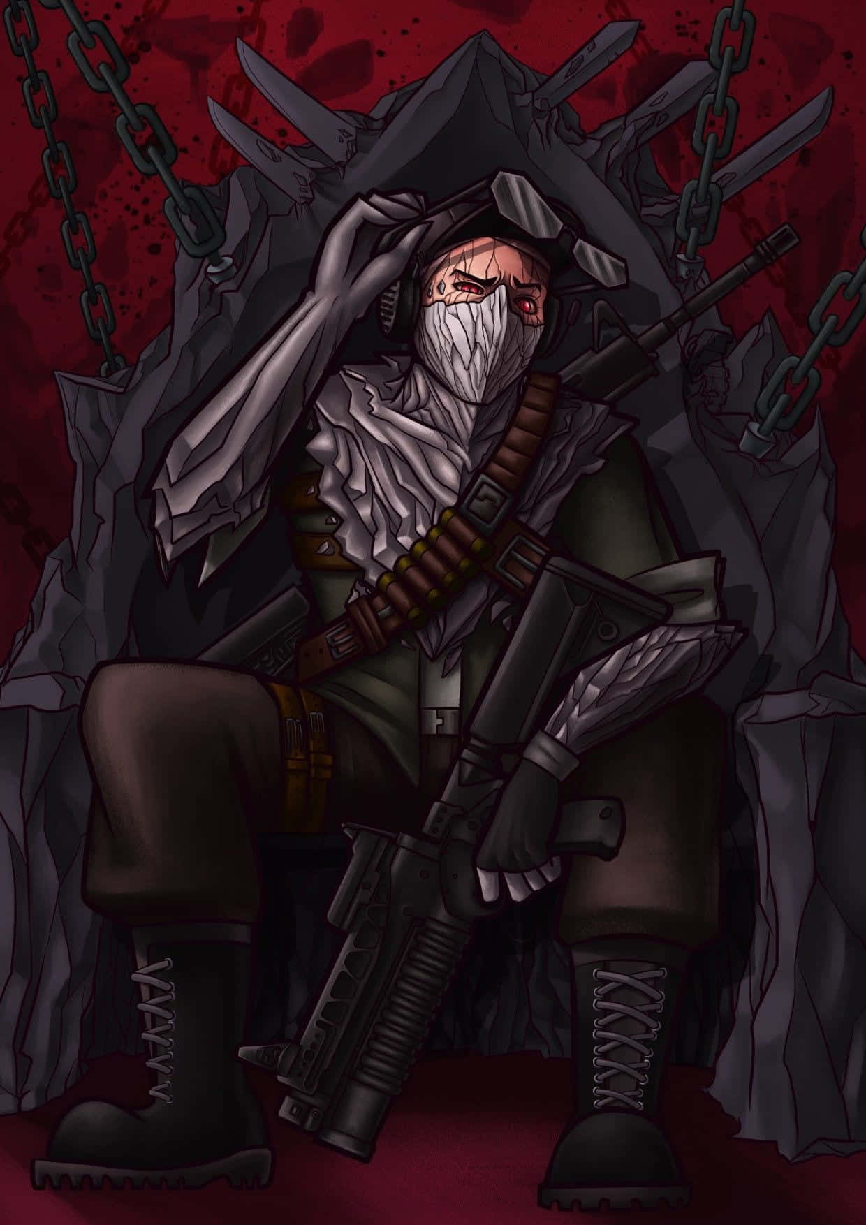 Madness Combat, masked warrior, red eyes, HD Phone Wallpaper